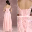 Modern / Fashion Pearl Pink Bridesmaid Dresses 2018 A-Line / Princess Scoop Neck Sleeveless Appliques Lace Sash Floor-Length / Long Backless Wedding Party Dresses