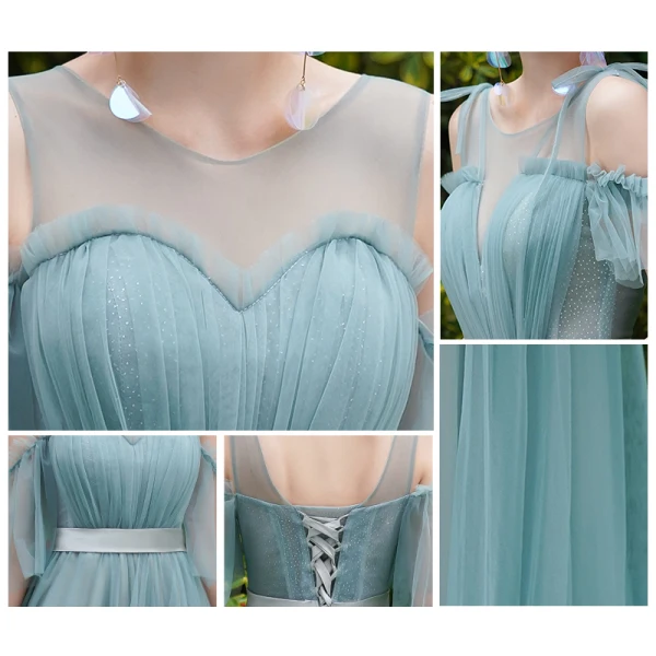 Elegant Jade Green Bridesmaid Dresses 2019 A-Line / Princess Sash Floor-Length / Long Ruffle Backless Wedding Party Dresses