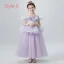 Elegant Champagne Grey Flower Girl Dresses 2019 Ball Gown See-through Scoop Neck Short Sleeve Glitter Tulle Floor-Length / Long Ruffle Wedding Party Dresses