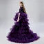 Haute Basse Grape Robe Ceremonie Fille 2019 Robe Boule Encolure Dégagée 1/2 Manches Gland Paillettes Asymétrique Volants en Cascade Robe Pour Mariage