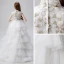 Vintage / Retro White Flower Girl Dresses 2019 Ball Gown High Neck Sleeveless Appliques Lace Beading Asymmetrical Cascading Ruffles Wedding Party Dresses
