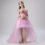 Flower Fairy Blushing Pink Flower Girl Dresses 2019 Ball Gown Off-The-Shoulder Short Sleeve Appliques Flower Pearl Glitter Tulle Asymmetrical Ruffle Backless Wedding Party Dresses