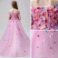 Flower Fairy Blushing Pink Flower Girl Dresses 2019 Ball Gown Off-The-Shoulder Short Sleeve Appliques Flower Pearl Glitter Tulle Asymmetrical Ruffle Backless Wedding Party Dresses