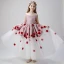 Flower Fairy Blushing Pink White Flower Girl Dresses 2019 Ball Gown Off-The-Shoulder Short Sleeve Glitter Polyester Appliques Flower Floor-Length / Long Ruffle Backless Wedding Party Dresses