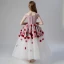 Flower Fairy Blushing Pink White Flower Girl Dresses 2019 Ball Gown Off-The-Shoulder Short Sleeve Glitter Polyester Appliques Flower Floor-Length / Long Ruffle Backless Wedding Party Dresses