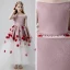 Flower Fairy Blushing Pink White Flower Girl Dresses 2019 Ball Gown Off-The-Shoulder Short Sleeve Glitter Polyester Appliques Flower Floor-Length / Long Ruffle Backless Wedding Party Dresses