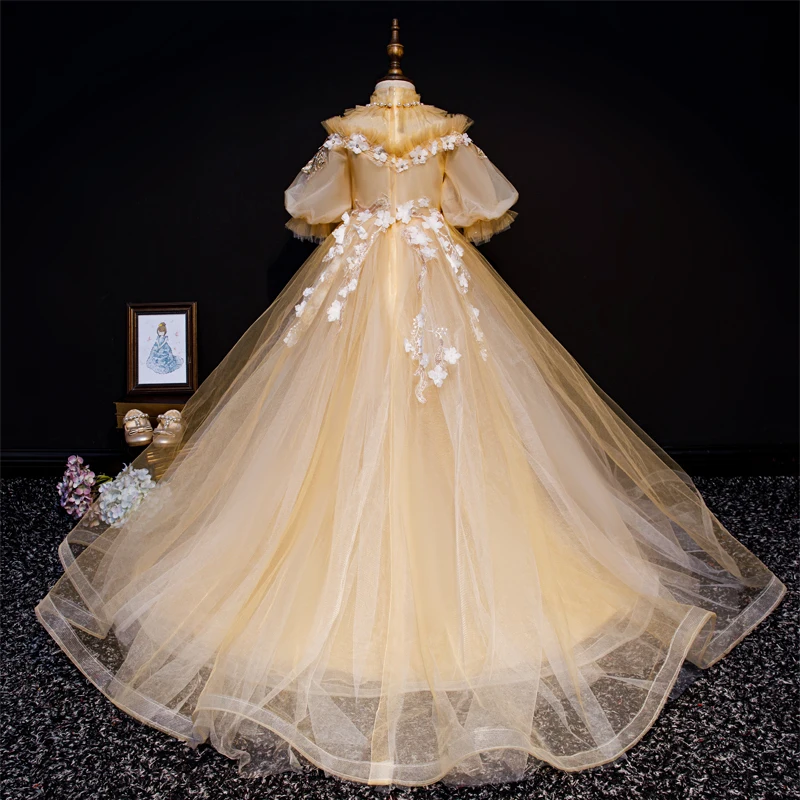 slim fit dress slacks Sleeveless Ivory Tulle Ankle Length Kids Flower Girl Dress main image 1