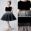 Mode Schwarz Blumenmädchenkleider 2019 Ballkleid Rundhalsausschnitt Kurze Ärmel Schleife Stoffgürtel Glanz Tülle Kurze Rüschen Kleider Für Hochzeit