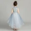 Vintage / Retro Sky Blue Flower Girl Dresses 2019 Ball Gown High Neck Sleeveless Appliques Lace Beading Asymmetrical Ruffle Wedding Party Dresses