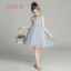 Vintage / Retro Sky Blue Flower Girl Dresses 2019 Ball Gown High Neck Sleeveless Appliques Lace Beading Asymmetrical Ruffle Wedding Party Dresses