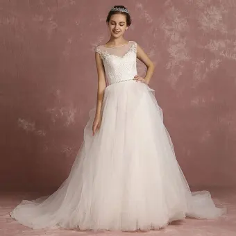 Élégant Ivoire Robe De Mariée 2018 Princesse Encolure Carrée Sans Manches Dos Nu Appliques En Dentelle Faux Diamant Ceinture Tribunal Train