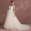 Élégant Ivoire Robe De Mariée 2018 Princesse Encolure Carrée Sans Manches Dos Nu Appliques En Dentelle Faux Diamant Ceinture Tribunal Train