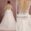 Élégant Ivoire Robe De Mariée 2018 Princesse Encolure Carrée Sans Manches Dos Nu Appliques En Dentelle Faux Diamant Ceinture Tribunal Train