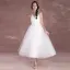 Schlicht Ivory / Creme Strand Brautkleider 2018 A Linie Spaghettiträger Ärmellos Rückenfreies Applikationen Mit Spitze Wadenlang