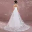 Elegant White Wedding Dresses 2018 A-Line / Princess Shoulders Sleeveless Backless Appliques Lace Court Train Ruffle