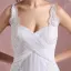 Elegant White Wedding Dresses 2018 A-Line / Princess Shoulders Sleeveless Backless Appliques Lace Court Train Ruffle