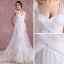 Elegant White Wedding Dresses 2018 A-Line / Princess Shoulders Sleeveless Backless Appliques Lace Court Train Ruffle