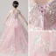Chic / Beautiful Pearl Pink Flower Girl Dresses 2019 Ball Gown Off-The-Shoulder Short Sleeve Appliques Flower Beading Pearl Floor-Length / Long Ruffle Backless Wedding Party Dresses