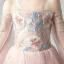 Elegant Pearl Pink Flower Girl Dresses 2019 A-Line / Princess Off-The-Shoulder Long Sleeve Appliques Lace Floor-Length / Long Ruffle Backless Wedding Party Dresses
