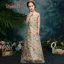 Style Chinois Champagne Transparentes Robe Ceremonie Fille 2019 Trompette / Sirène Col Haut Manches de cloche Appliques En Dentelle Perlage Longue Robe Pour Mariage