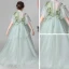 Flower Fairy Green See-through Flower Girl Dresses 2019 Empire High Neck Sleeveless Appliques Flower Sweep Train Ruffle Wedding Party Dresses