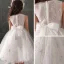 Chic / Beautiful Ivory Flower Girl Dresses 2019 Ball Gown Scoop Neck Sleeveless Bow Appliques Lace Beading Short Ruffle Wedding Party Dresses