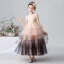 Elegant Pearl Pink Gradient-Color Flower Girl Dresses 2019 Ball Gown Scoop Neck Short Sleeve Sequins Ankle Length Cascading Ruffles Wedding Party Dresses