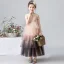 Elegant Pearl Pink Gradient-Color Flower Girl Dresses 2019 Ball Gown Scoop Neck Short Sleeve Sequins Ankle Length Cascading Ruffles Wedding Party Dresses