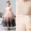 Elegant Pearl Pink Gradient-Color Flower Girl Dresses 2019 Ball Gown Scoop Neck Short Sleeve Sequins Ankle Length Cascading Ruffles Wedding Party Dresses