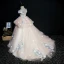 Luxury / Gorgeous Pearl Pink Flower Girl Dresses 2019 Ball Gown V-Neck Short Sleeve Appliques Lace Beading Pearl Sequins Sweep Train Ruffle Backless Wedding Party Dresses