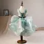 Elegant Green Flower Girl Dresses 2019 Ball Gown Scoop Neck Sleeveless Appliques Sequins Tea-length Cascading Ruffles Backless Wedding Party Dresses