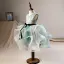 Elegant Green Flower Girl Dresses 2019 Ball Gown Scoop Neck Sleeveless Appliques Sequins Tea-length Cascading Ruffles Backless Wedding Party Dresses