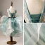 Elegant Green Flower Girl Dresses 2019 Ball Gown Scoop Neck Sleeveless Appliques Sequins Tea-length Cascading Ruffles Backless Wedding Party Dresses
