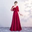 Chic / Beautiful Sky Blue Satin Bridesmaid Dresses 2019 A-Line / Princess V-Neck 1/2 Sleeves Sash Beading Floor-Length / Long Ruffle Wedding Party Dresses