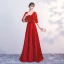Chic / Beautiful Sky Blue Satin Bridesmaid Dresses 2019 A-Line / Princess V-Neck 1/2 Sleeves Sash Beading Floor-Length / Long Ruffle Wedding Party Dresses