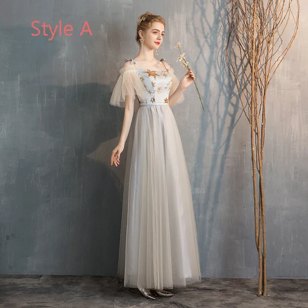 Elegant Champagne Grå Brudepikekjoler 2019 Prinsesse Stjerne Paljetter Lange Buste Ryggløse Kjoler Til Bryllup