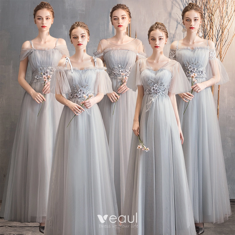 pearl grey bridesmaid dresses Pearl Straps V-neck Velvet Bridesmaid Dresses main image 0