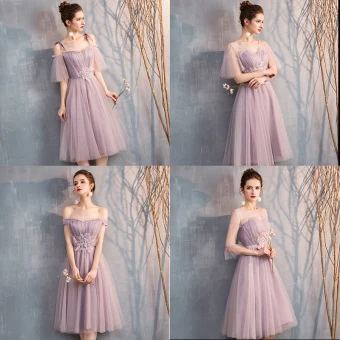 Abordable Rougissant Rose Robe Demoiselle D Honneur 2019 Princesse Appliques En Dentelle Perlage Thé Longueur Volants Dos Nu Robe Pour Mariage