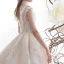 High-end Champagne Wedding Dresses 2019 A-Line / Princess V-Neck Sleeveless Backless Appliques Lace Beading Glitter Tulle Chapel Train Ruffle