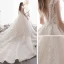 High-end Champagne Wedding Dresses 2019 A-Line / Princess V-Neck Sleeveless Backless Appliques Lace Beading Glitter Tulle Chapel Train Ruffle