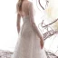 High-end Charming Champagne See-through Wedding Dresses 2019 Trumpet / Mermaid Scoop Neck Long Sleeve Backless Beading Detachable Court Train