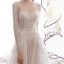 High-end Charming Champagne See-through Wedding Dresses 2019 Trumpet / Mermaid Scoop Neck Long Sleeve Backless Beading Detachable Court Train