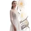 High-end Charming Champagne See-through Wedding Dresses 2019 Trumpet / Mermaid Scoop Neck Long Sleeve Backless Beading Detachable Court Train