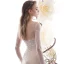 High-end Charming Champagne See-through Wedding Dresses 2019 Trumpet / Mermaid Scoop Neck Long Sleeve Backless Beading Detachable Court Train