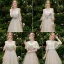 Elegant Champagne Grey Bridesmaid Dresses 2019 A-Line / Princess Backless Appliques Lace Beading Knee-Length Ruffle Wedding Party Dresses
