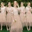 Modern / Fashion Pearl Pink Bridesmaid Dresses 2019 A-Line / Princess Appliques Lace Tea-length Cascading Ruffles Backless Wedding Party Dresses