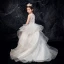 Meilleur Gris Dentelle Percé Robe Ceremonie Fille 2019 Robe Boule Encolure Dégagée Sans Manches Train De Balayage Volants en Cascade Robe Pour Mariage