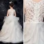 Meilleur Gris Dentelle Percé Robe Ceremonie Fille 2019 Robe Boule Encolure Dégagée Sans Manches Train De Balayage Volants en Cascade Robe Pour Mariage