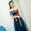 Affordable Navy Blue Evening Dresses  2019 A-Line / Princess Off-The-Shoulder Short Sleeve Appliques Embroidered Floor-Length / Long Ruffle Backless Formal Dresses