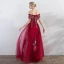 Affordable Red Evening Dresses  2019 A-Line / Princess Off-The-Shoulder Short Sleeve Appliques Embroidered Floor-Length / Long Ruffle Backless Formal Dresses